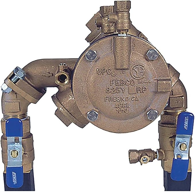 Febco 825YA Bronze RPZ Backflow Preventer 3/4", Flanged Angle Union by Febco