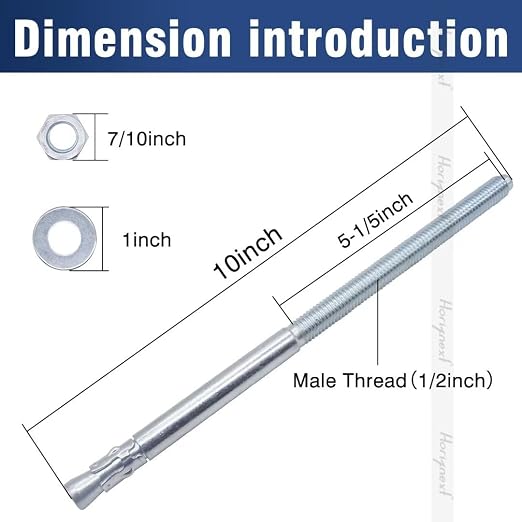 1/2 Concrete Anchors, 1/2 Wedge Anchors Bolts, equipment bases, and shop - Image 2