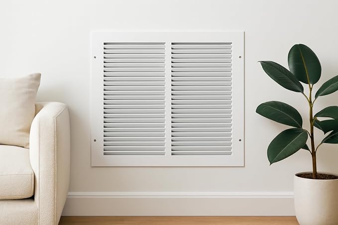 12x12 Air Return Vent Cover, Solid Steel White, 4 Pack - Image 3