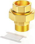 GASHER 1" NPT Brass Union Pipe Fitting | 1 Inch Male x 1 Inch Female Thread by GASHER
