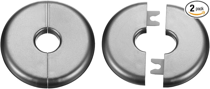 HARFINGTON 2pcs Wall Split Flange 17mm/0.7" Self-Adhesive Plumbing Cover Plates by HARFINGTON