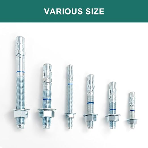 3/8" x 3-3/4" Concrete Anchors 3/8 inch Wedge Anchors Bolts Zinc Plated - Image 4
