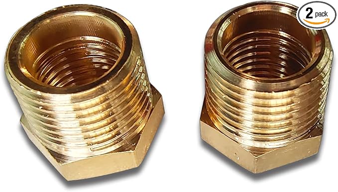 2 Pcs Brass Bushing 3/8" Male to 1/4" Female, 3/8" to 1/4" NPT Adapter Hex by Gadoutcover