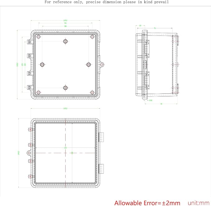 Junction Box, Hinged Black Clear Cover IP67 Waterproof ABS Project Box - Image 6
