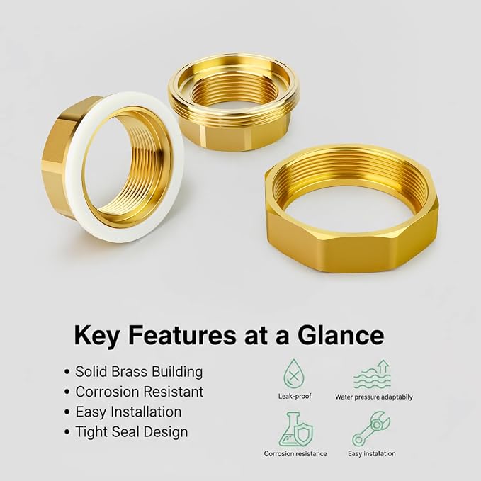 1PCS Brass Union，1-1/4" NPT Female x 1-1/4" NPT Female Brass Pipe Fitting - Image 6