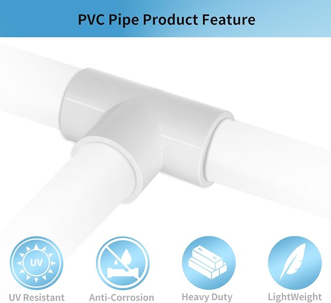 LESSO 1-1/4" PVC Tee Fittings, Elbow Connectors Adapter, DIY Build Shelves - Image 3
