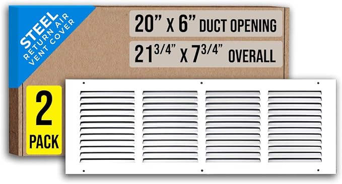 Fits 20x6 Duct Opening | Steel Return Air Grille by Handua | Vent Cover Grill by Handua