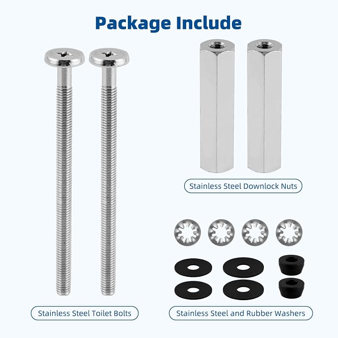 iFealClear 2 PCS Universal All-Metal Toilet Seat Bolts, 3 Inch Toilet Screw - Image 7