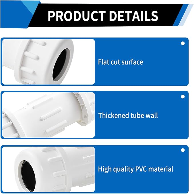 DONWARE 1-inch PVC Compression Coupling, Pipe Fittings Adapter Connection - Image 6