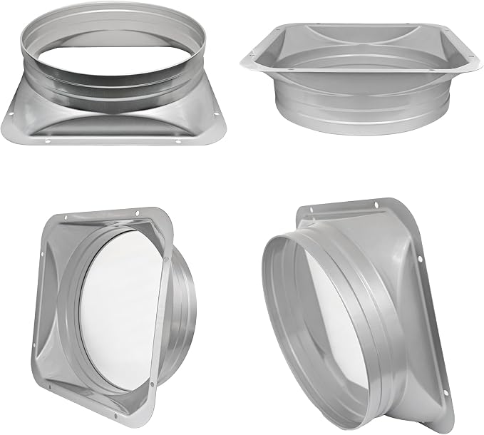 8 Inch Duct Connector Flange, Metal Straight Pipe Flange Square to Round - Image 3