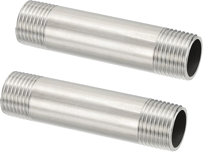 PATIKIL 304 Stainless Steel Pipe Fitting, 2 Pack 1/2" BSP Male x 1/2" BSP Male by PATIKIL