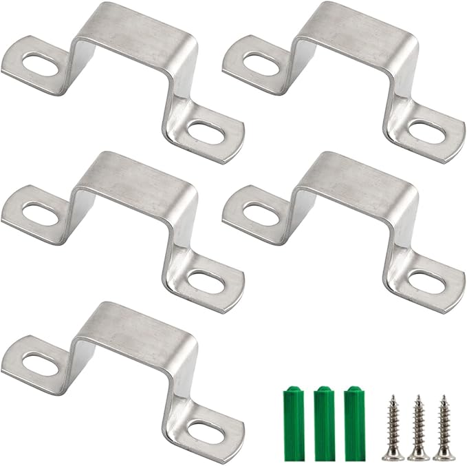 M60x40mm Square Tube Bracket 304 Stainless Steel U Shape Metal Bracket Pipe by Flomore