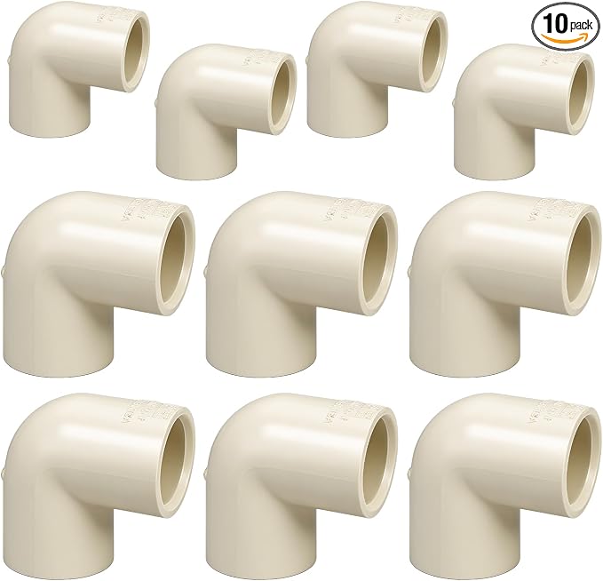 SUPPLYGIANT 10pcs 1-1/4 Inch CPVC 90 Degree Elbow Socket x Socket Fitting by SupplyGiant
