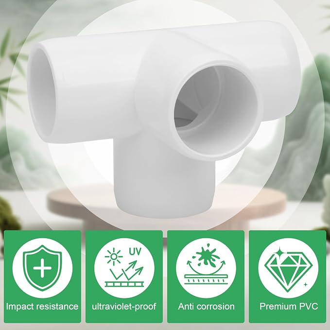 12Pack 3/4IN 4-Way Elbow PVC Pipe Fittings Furniture Grade SCH40 4 Way Side - Image 4