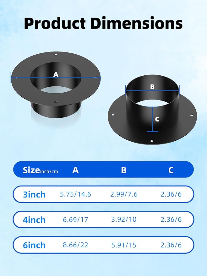 3 Inch Duct Connector Flange, Metal Diesel Heater Duct Flange | Dryer Duct - Image 2