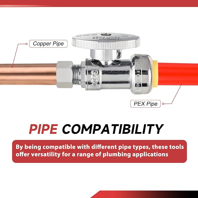 2 Pieces EFIELD Push Fit Straight Stop Valve, 1/4 Turn | Water Shut Off 1/2 - Image 3