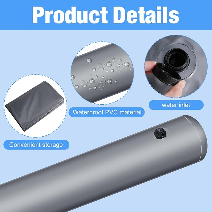 moonoom 3 Pcs PVC Flood Barriers Bags- 72 x 14 Inch Inflatable Water Barrier - Image 3
