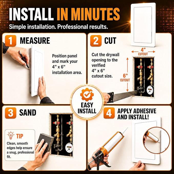 Morvat Access Panel 4x6 Inch for Drywall & Ceiling - Image 3