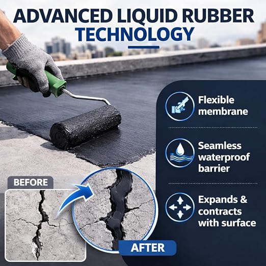 Crystal Clear Waterproof Sealant, 1 Quart | Transparent Liquid Rubber Coating | - Image 3