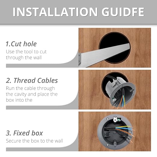 3 Packs 1-Gang Old Work Electrical Outlet Box, 18 Cubic Inches Wall Outlet Box - Image 5