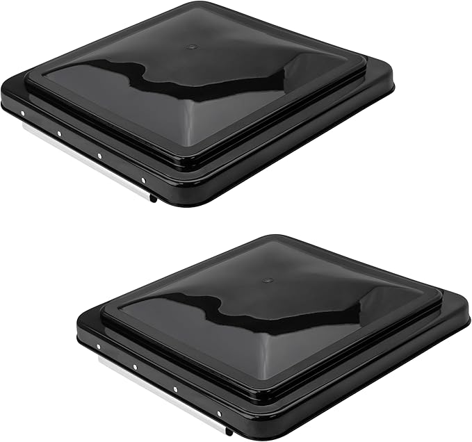 2 Packs 14 Inch RV Roof Vent Cover Replacement Vent Lid Black by Leisure+Coachworks
