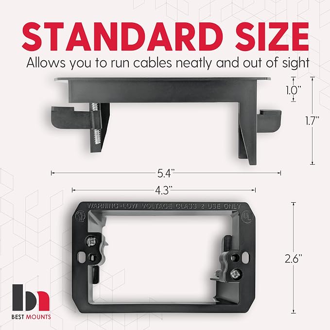 BestMounts Low Voltage Mounting Bracket 1 Gang, 5 Pack - Image 2