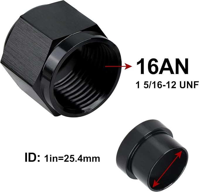 EVIL ENERGY 16AN Female Hardline Tube Nut & Sleeve Aluminum Fitting - Image 2