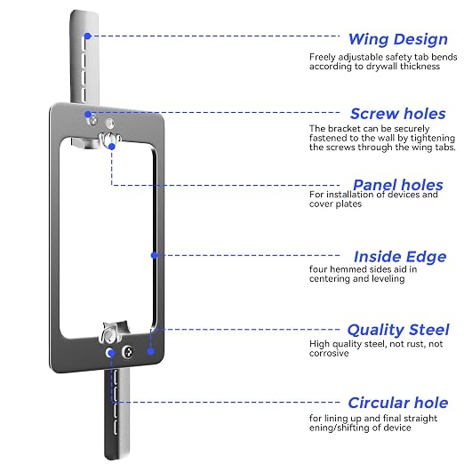 30Pcs Single Gang Drywall Brackets, Metal Low Voltage Bracket - Image 5