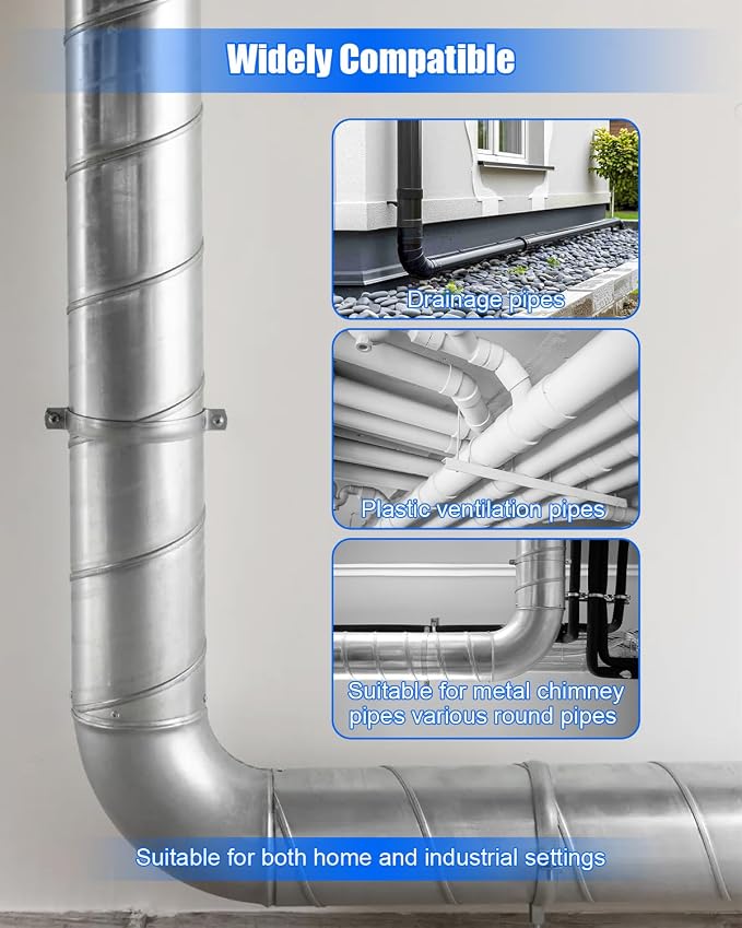 6 Inch Adjustable Pipe Bracket, Split Ring Stove Hanger Chimney Pipe Holder | B - Image 2