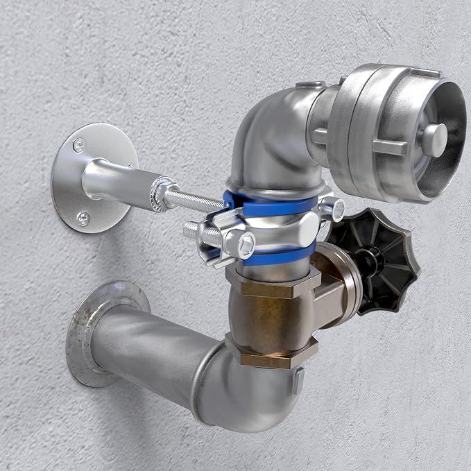 4PCS 304 Stainless Steel Wall & Ceiling Mount Adjustable Pipe Supports - Image 3