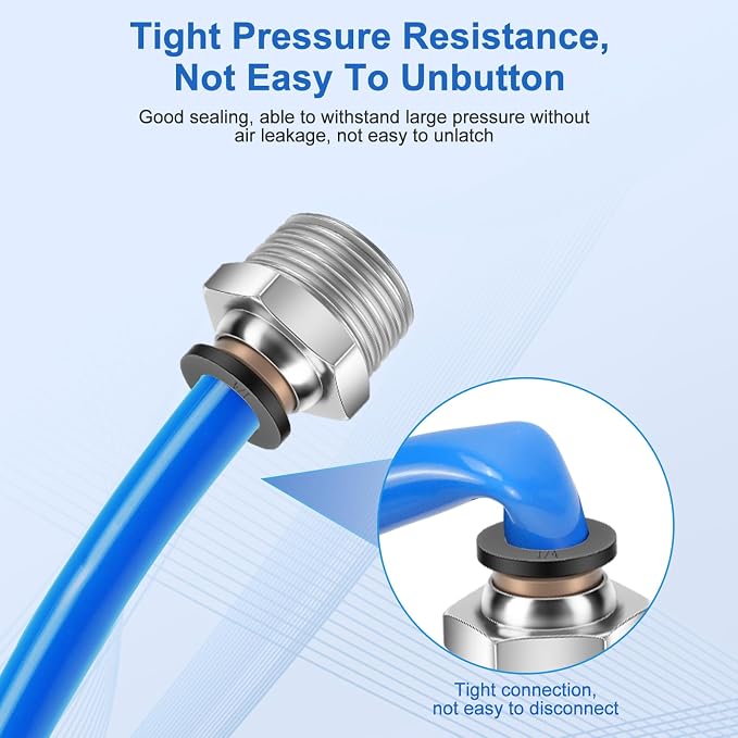 CNAODUN 12 Pcs Push to Connect Fittings 1/4 Inch Tube OD x 3/8 Inch NPT Thread - Image 4