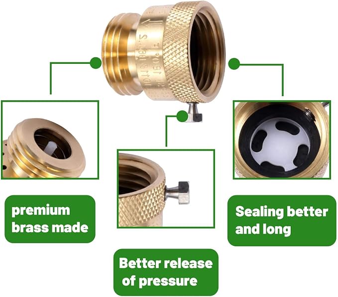 1 Pack Brass 3/4" Inch GHT Hose Bibb Backflow Preventer Vacuum Breaker | - Image 4