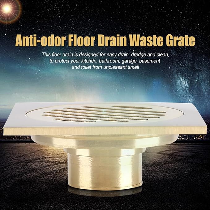 flexman Floor Drain, Brass Great Stripe Round Hole Drain Pipe Household Tool - Image 2