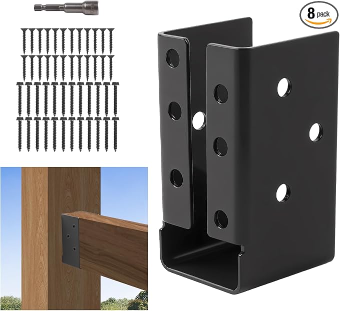 8 Pcs of 2"x4" Concealed Joist Hangers|Outdoor Concealed-Flange | Q235 Steel by Nrspp
