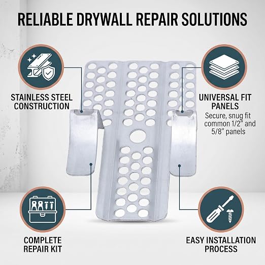 FTVOGUE Drywall Repair Clips for 1/2 Inch 5/8 Inch Panels, Stainless Steel - Image 2