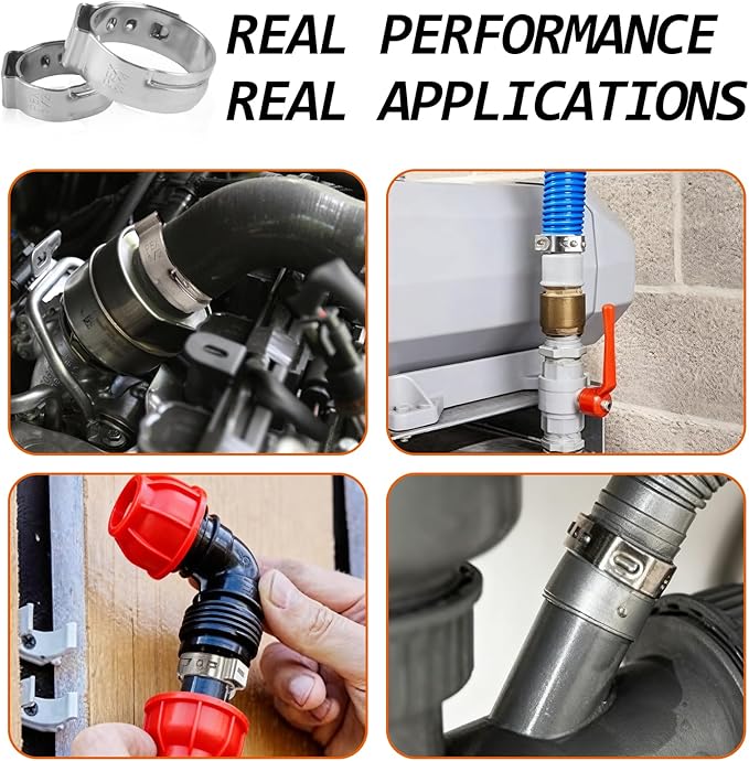 130PCS Stainless Steel Single Ear Hose Clamps 1/2 Inch PEX Cinch Clamps - Image 6