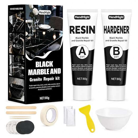 Black Tile Repair Kit for Landlords/DIYers: no Fading/Sands Easy in 1h | fixes by Unknown