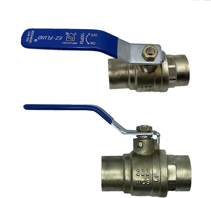 1/2" Sweat Solder C X C Ball Valve Full Port Water Stop Shut Off, Heavy Duty - Image 2
