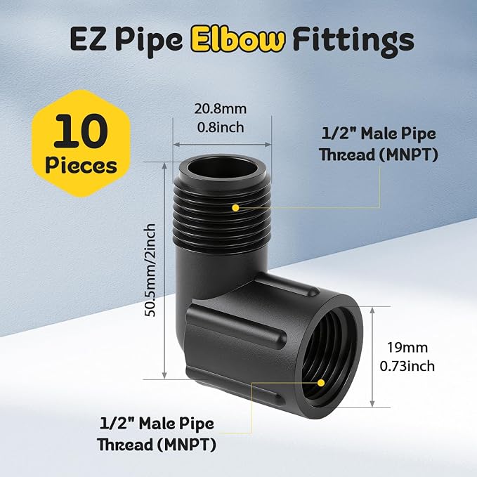 10 Pieces Drip Irrigation Adapter Fittings, 1/2 Inch Female Pipe Thread x 1/2 - Image 2