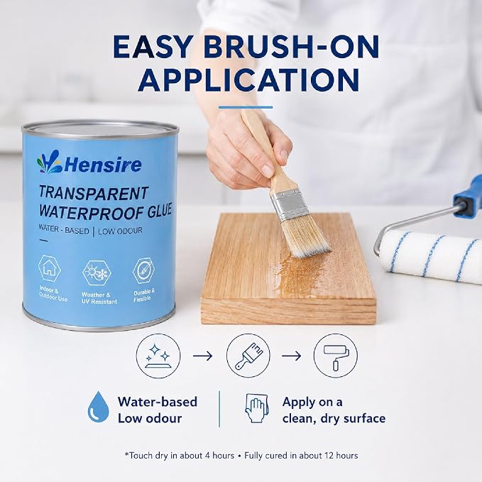 Hensire Transparent Waterproof Sealant 17oz – Clear Brush-On Coating | - Image 5