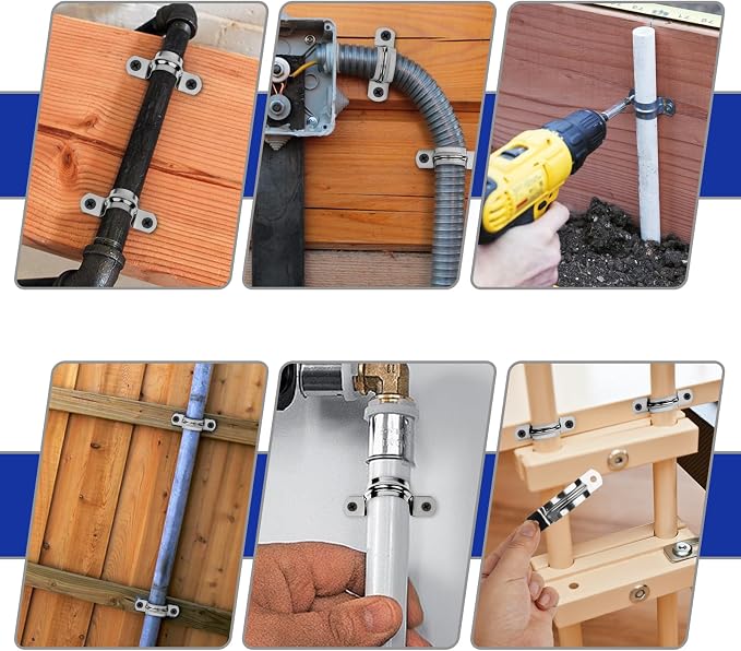 30Pcs 1-9/16 Inch Stainless Steel Conduit Clamps, 2 Hole Strap U Bracket Rigid - Image 4