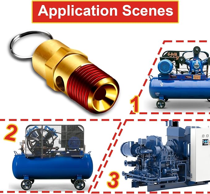1/4'' NPT Male 200 PSI Air Compressor Pressure Relief Valve Brass | Safety - Image 6