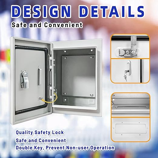 Electrical Junction Box 10x8x6, NEMA 4X IP66 Steel Enclosure Box | 1.5mm steel - Image 5
