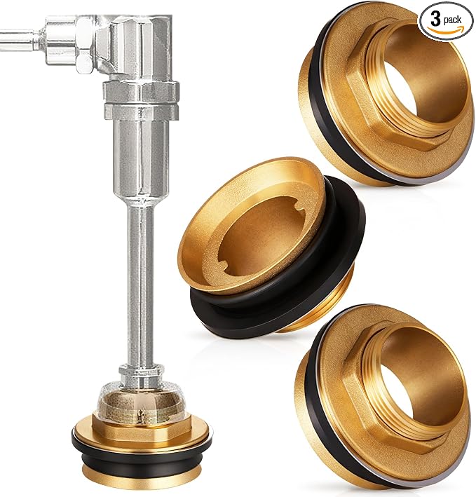 Zonon 3 Pcs 2 Inch x 1-1/2 Inch 100% Brass Closet Spud Urinal Spud Flush Valve by Zonon