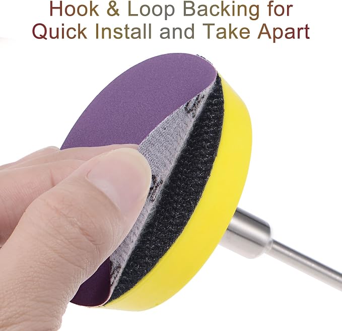 uxcell 15Pcs 4-Inch Purple Sanding Discs 240 Grits Hook and Loop Professional - Image 4