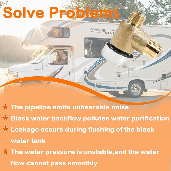 New Upgraded Brass RV Vacuum Breaker Check Valve, 571-VAC-CHK-A Camper RV Black - Image 6
