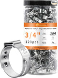 120pcs 3/4 inch PEX Cinch Clamps Rings, 304 Stainless Steel Pex Crimp Rings by WYSIYWYKA