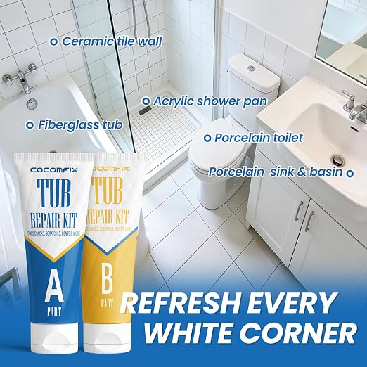 Bathtub & Shower Repair Kit for Enamel, Fiberglass, Acrylic Tub | Ultra-Bond - Image 8