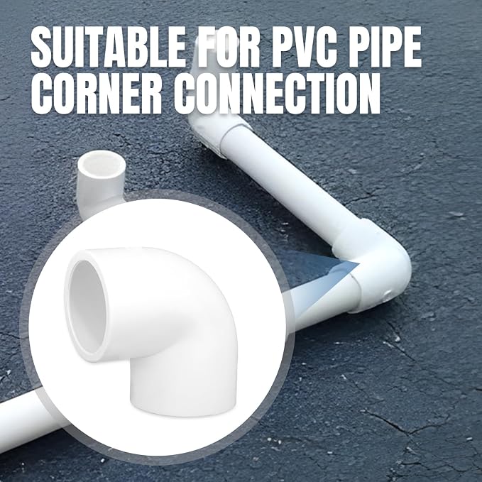 20 Pack 1/2inch 90 Degree PVC Elbow Pipe Fittings, 2 Way Right Angle Furniture - Image 6