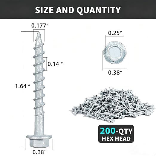 #9 x 1-1/2" Heavy Duty Joist Hanger Screws, SD Connector Screws | 1/4" Hex Head - Image 2